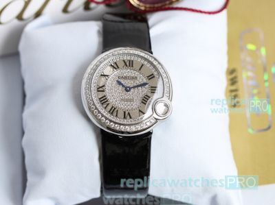 Swiss Replica Cartier Ballon Blanc de Cartier Ladies Watch 33mm Diamond